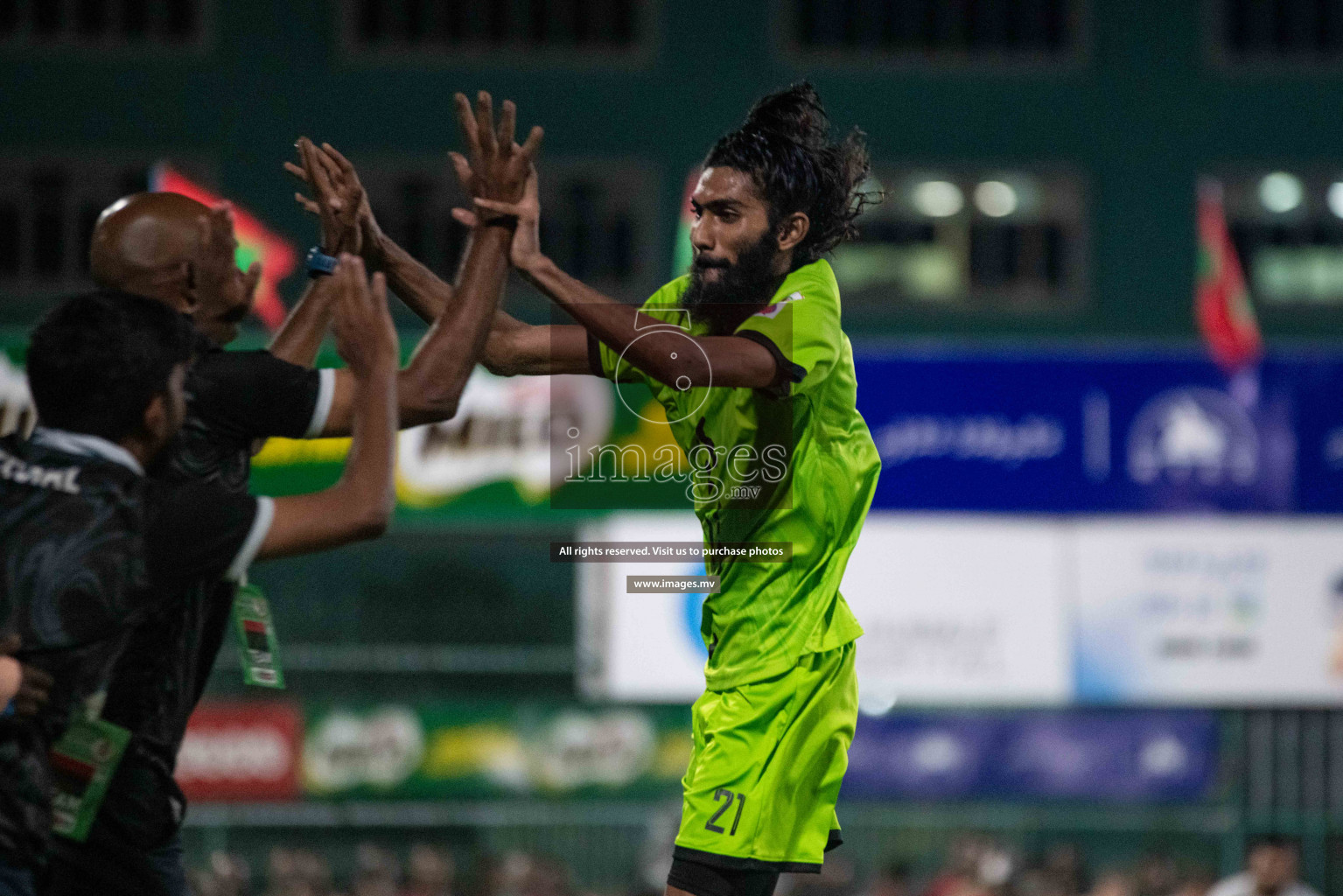 Team FSM Vs Prisons Club in the Semi Finals of Club Maldives 2021 held in Hulhumale, Maldives on 15 December 2021. Photos: Shuu Abdul Sattar / images.mv