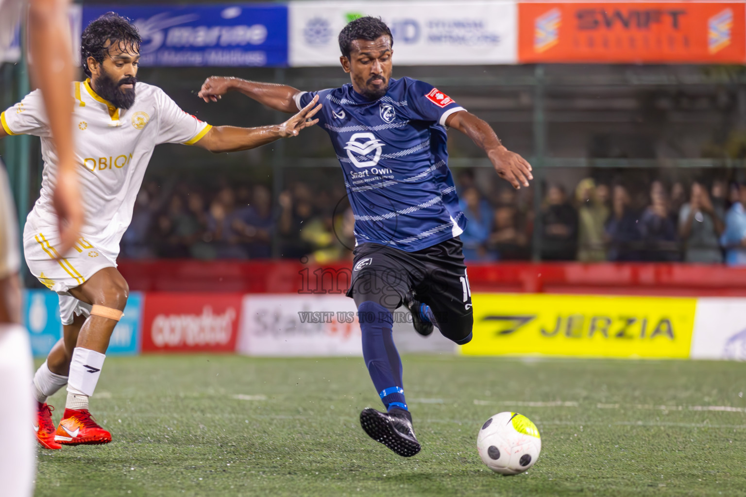 K Gaafaru vs Dhandimgu in Round of 16 on Day 40 of Golden Futsal Challenge 2024 which was held on Tuesday, 27th February 2024, in Hulhumale', Maldives Photos: Ismail Thoriq / images.mv