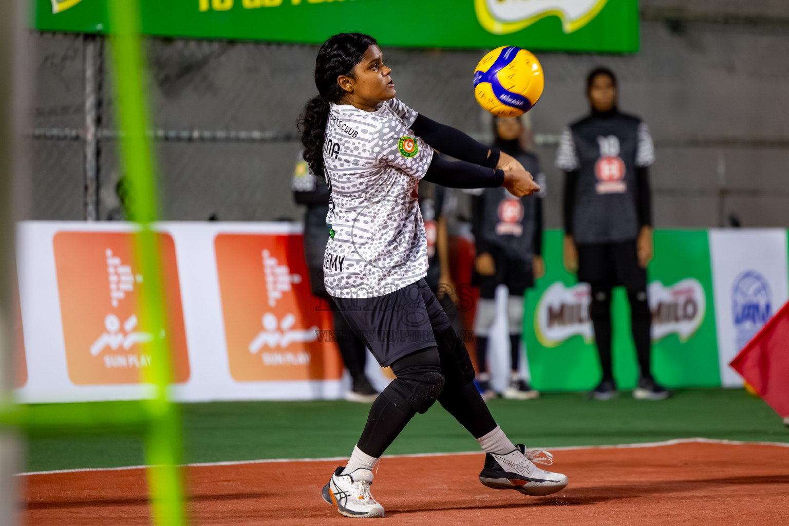 Goodies Sports Club vs Club Volleyball in Milo National Junior Volleyball Championship 2025 Day 4 was held on Tuesday, 25th November 2025 at Ekuveni Turf Court Male', Maldives. Photos: Nausham Waheed / images.mv