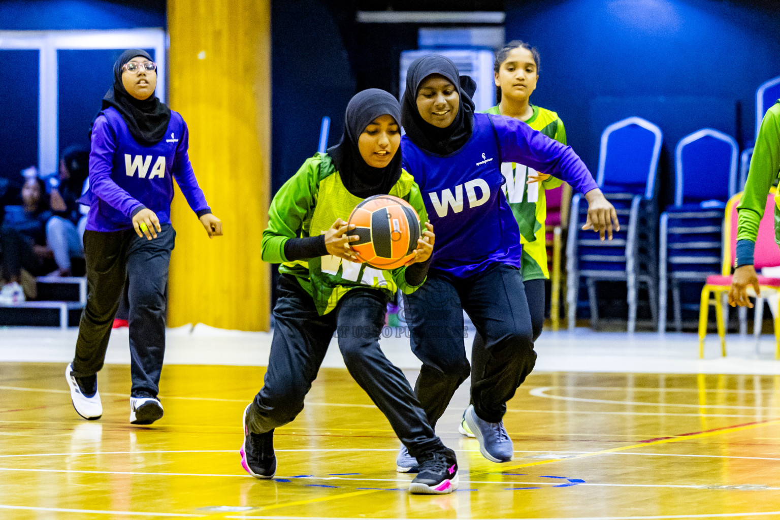 Day 3 of 25th Inter-School Netball Tournament was held in Social Center at Male', Maldives on Sunday, 11th August 2024. Photos: Nausham Waheed / images.mv