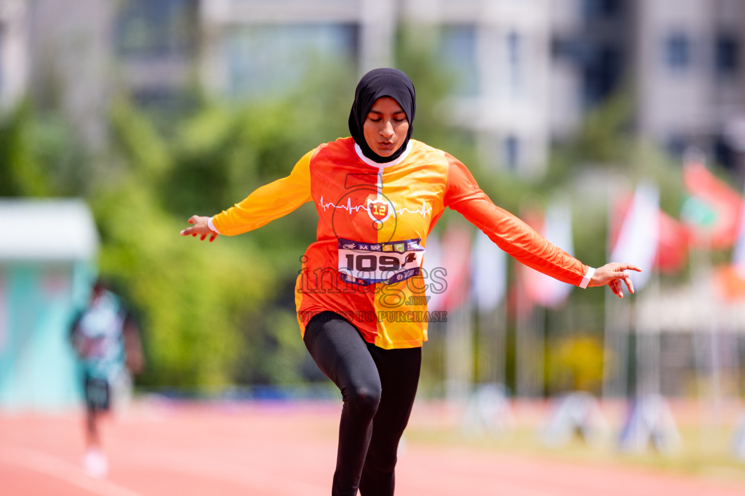 Day 3 of MWSC Interschool Athletics Championships 2024 held in Hulhumale Running Track, Hulhumale, Maldives on Monday, 11th November 2024. 
Photos by: Hassan Simah / Images.mv