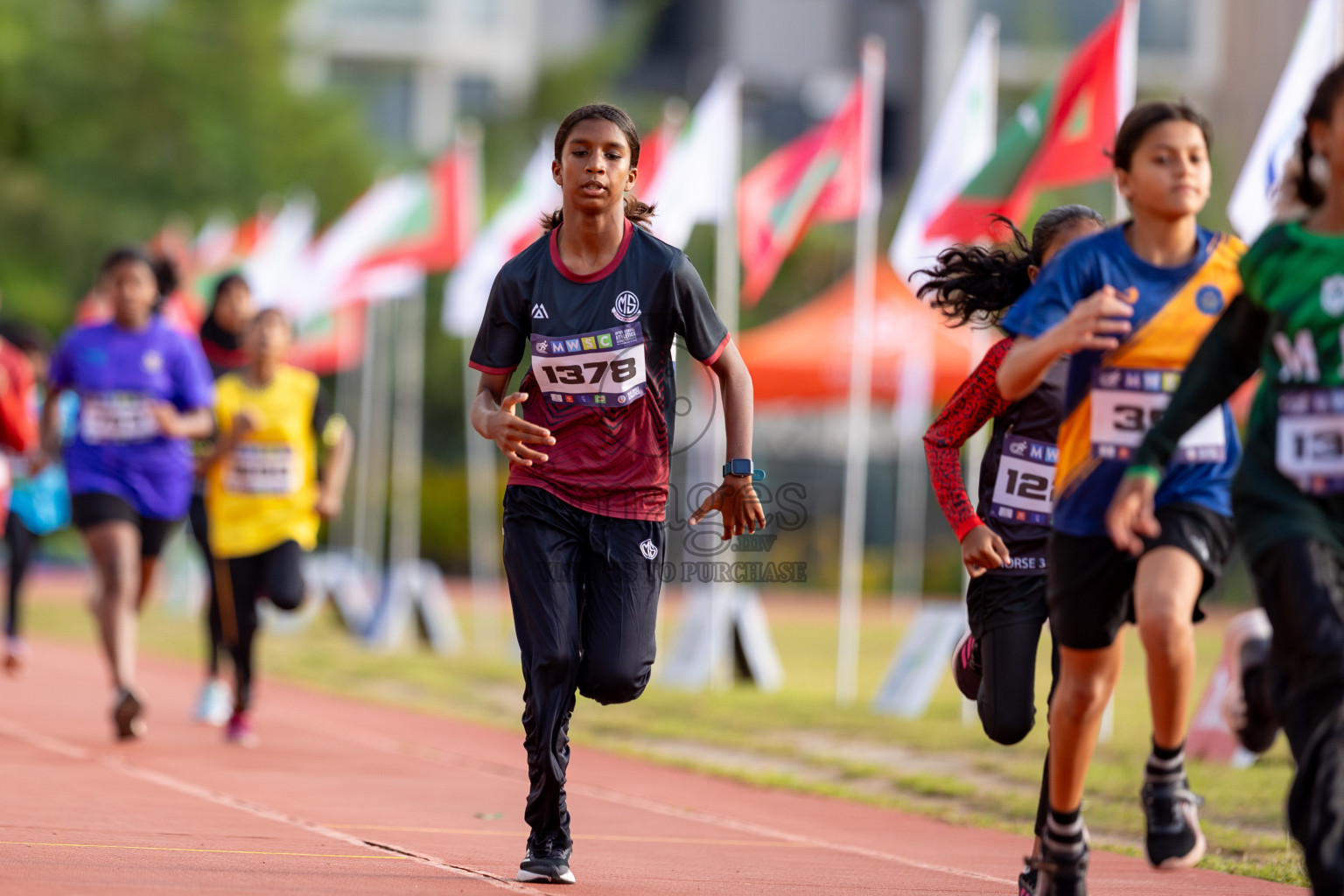 Day 3 of MWSC Interschool Athletics Championships 2024 held in Hulhumale Running Track, Hulhumale, Maldives on Monday, 11th November 2024. 
Photos by: Hassan Simah / Images.mv