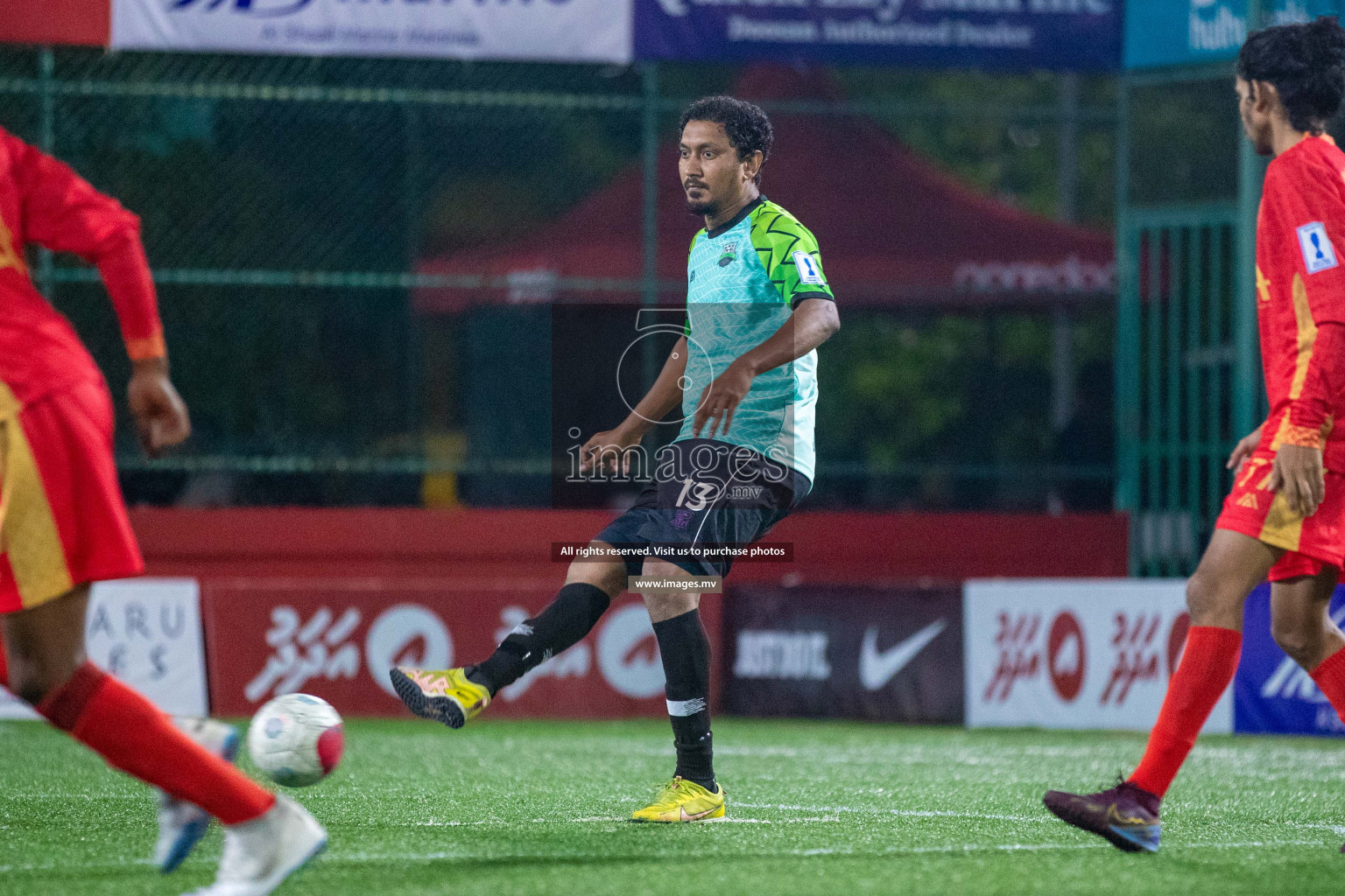 GA. Kondey vs GA. Dhaandhoo in Day 7 of Golden Futsal Challenge 2023 on 11 February 2023 in Hulhumale, Male, Maldives