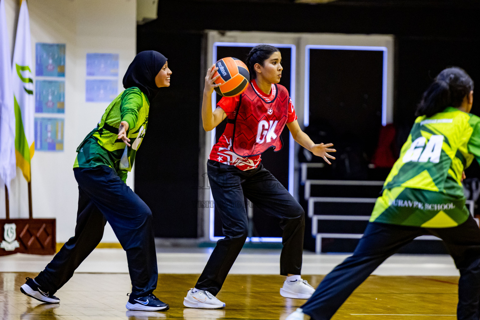 Day 14 of 25th Inter-School Netball Tournament was held in Social Center at Male', Maldives on Sunday, 25th August 2024. Photos: Nausham Waheed / images.mv