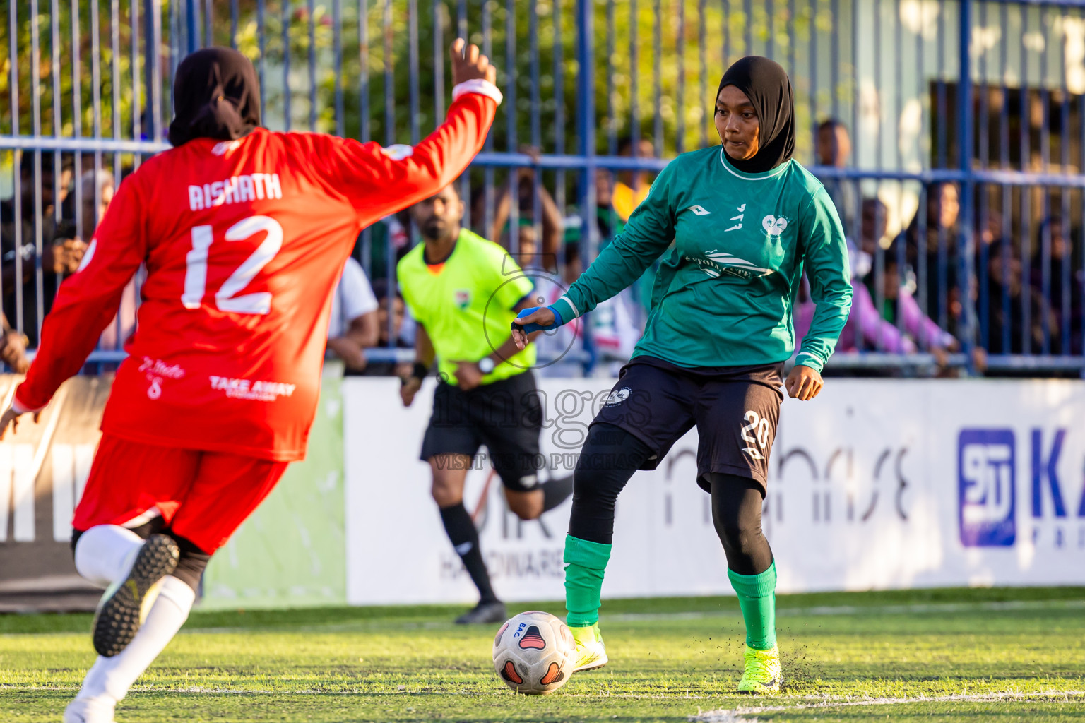 Eydhafushi vs Goidhoo in Day 2 of Better in Baa Futsal Fiesta 2025 Woman's division held in B. Eydhafushi, Maldives on Thursday, 6th November 2025. Photos: Nausham Waheed / images.mv