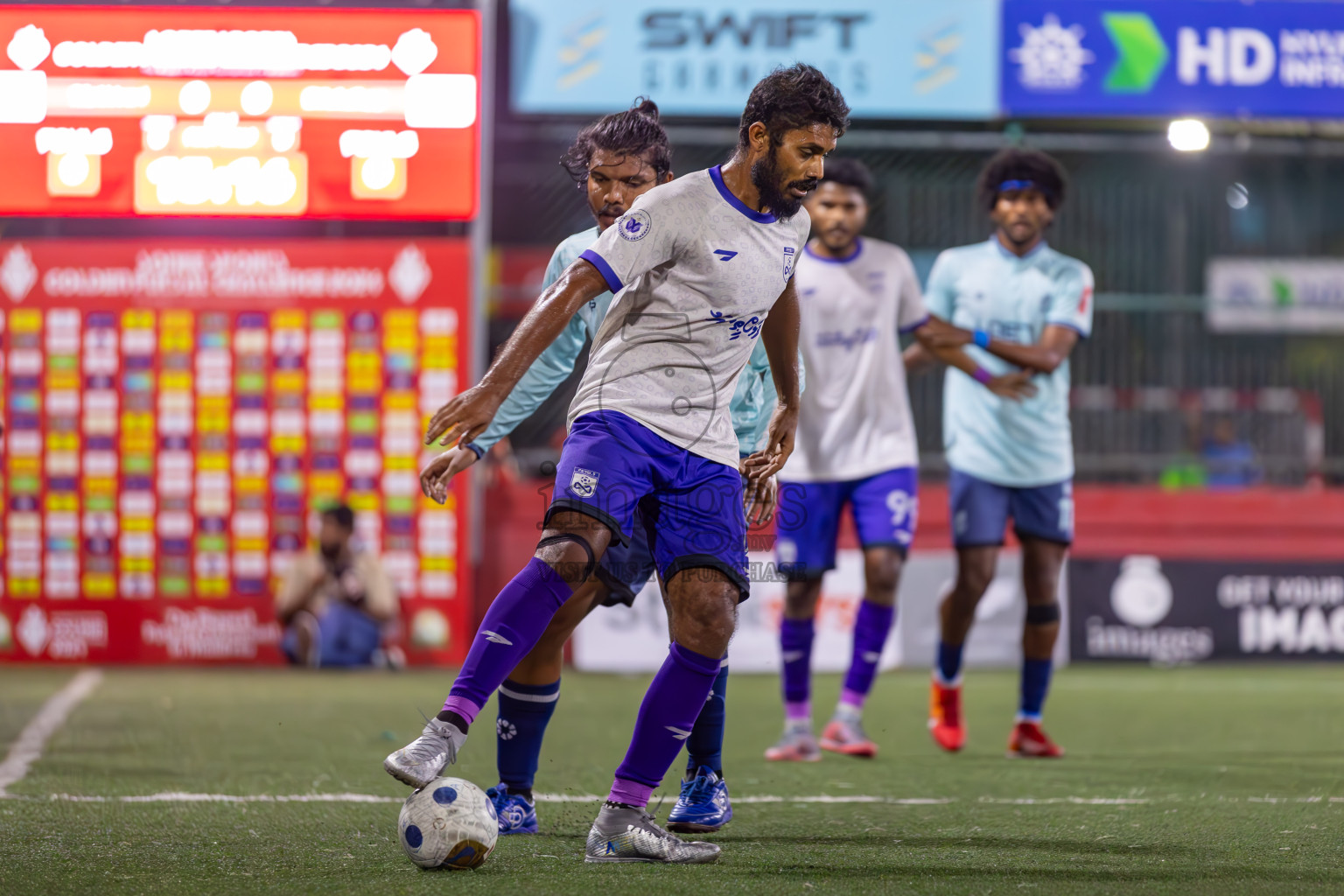 F Bilehdhoo vs AA Mathiveri in Round of 16 on Day 40 of Golden Futsal Challenge 2024 which was held on Tuesday, 27th February 2024, in Hulhumale', Maldives Photos: Ismail Thoriq / images.mv