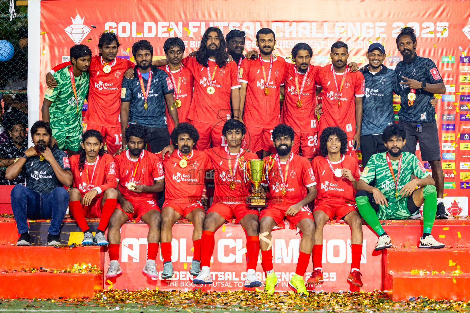 F Dhanraboodhoo vs F Magoodhoo in Faafu Atoll Finals in Day 25 of Golden Futsal Challenge 2025 was held on Wednesday , 28th January 2025, in Hulhumale', Maldives. Photos: Nausham Waheed / images.mv