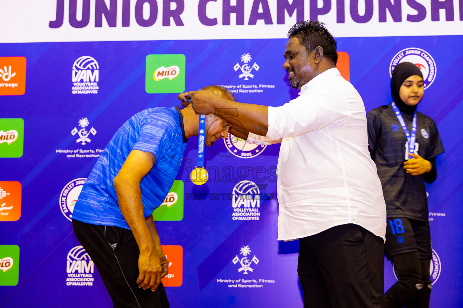 Male' City Team 1 vs Male' City Team 3 in the Finals of MILO Raajje Volley Junior Championship 2025 (U19 Girls) was held in Social Center Indoor Hall, Maldives on Sunday, 28th September 2025. Photos: Nausham Waheed / images.mv