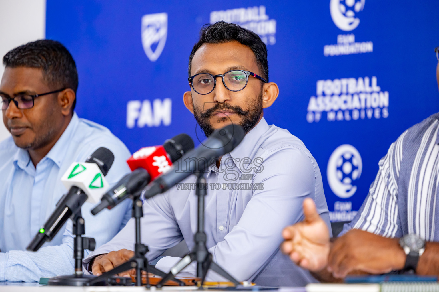 Press conference by FAM Normalization Committee was held at National Stadium in Male', Maldives on Sunday, 18th September 2024. Photos: Nausham Waheed / images.mv