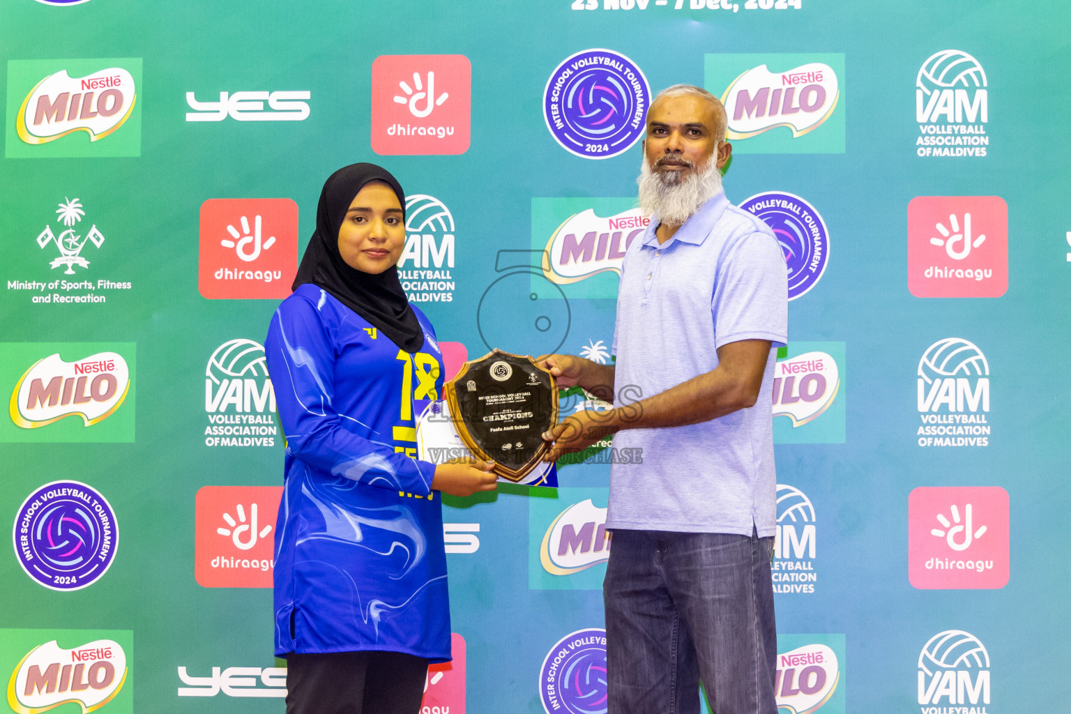 Finals of Interschool Volleyball Tournament 2024 was held in Social Center at Male', Maldives on Friday, 6th December 2024. Photos: Nausham Waheed / images.mv