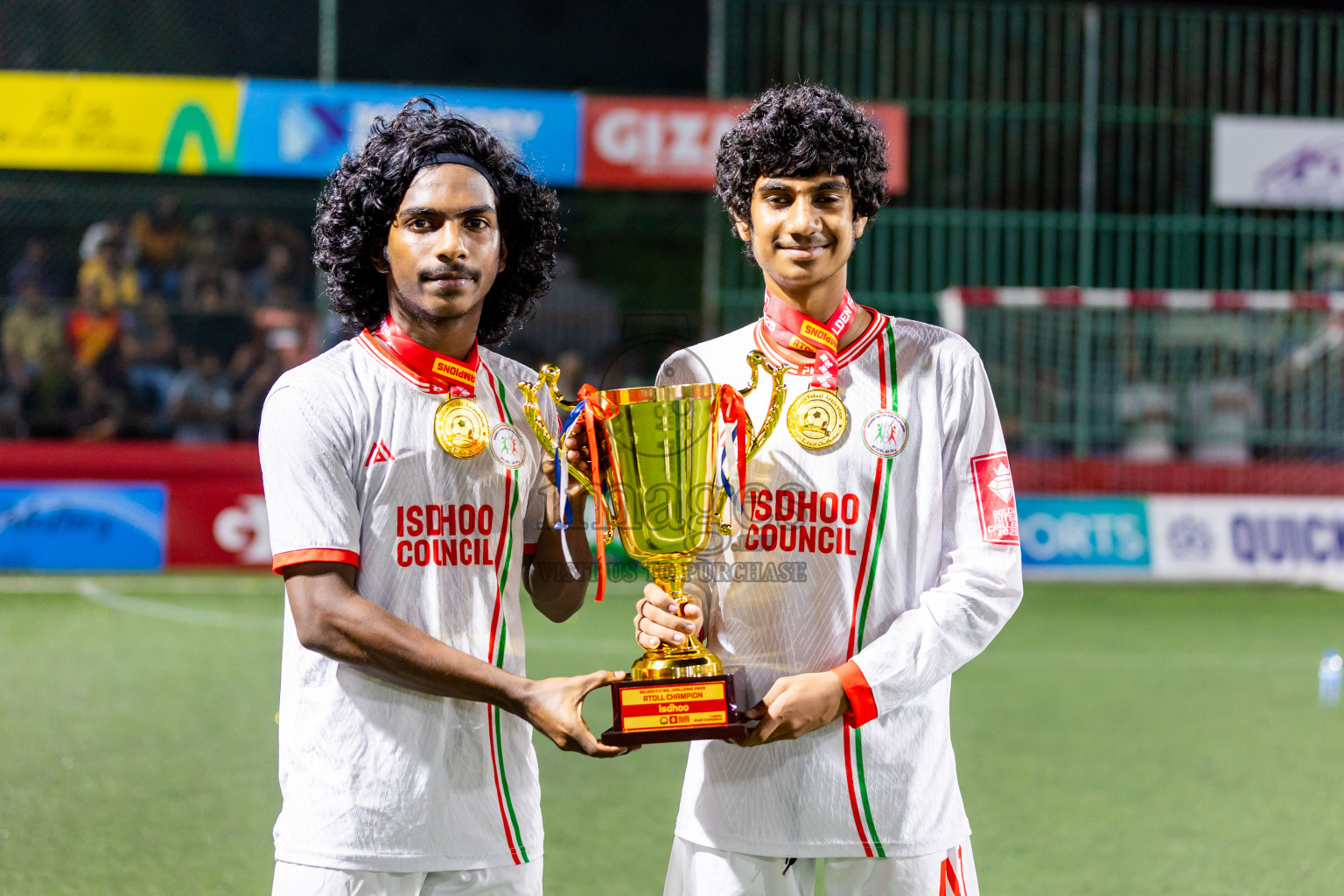 L Gan vs L Isdhoo in Laamu Atoll Finals Day 26 of Golden Futsal Challenge 2025 was held on Thursday , 30th January 2025, in Hulhumale', Maldives. Photos: Nausham Waheed / images.mv
