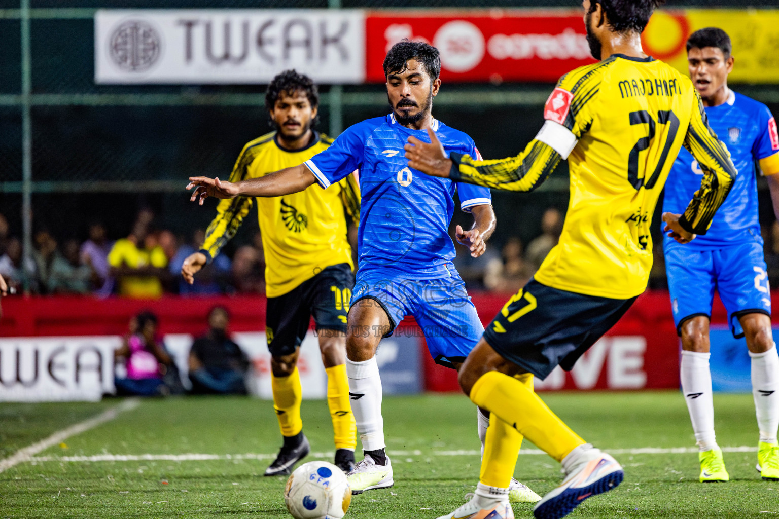 Lh Naifaru vs Lh Kurendhoo in Lhaviyani Atoll Finals Day 26 of Golden Futsal Challenge 2025 was held on Thursday , 30th January 2025, in Hulhumale', Maldives. Photos: Nausham Waheed / images.mv