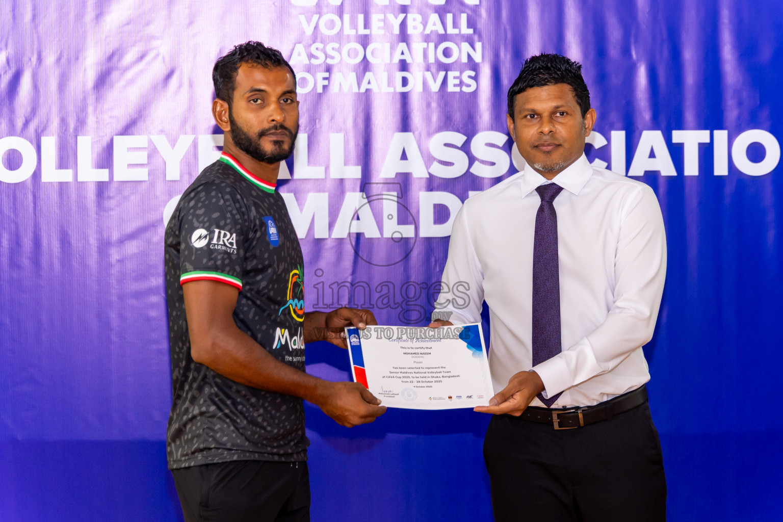 Announcing of Senior Mens Volleyball National Team participating in the CAVA Men’s cup 2025, in Bangladesh held in Socail Centre Haruge., Male', Maldives on Thursday, 09th October 2025. Photos by: Nausham Waheed / Images.mv