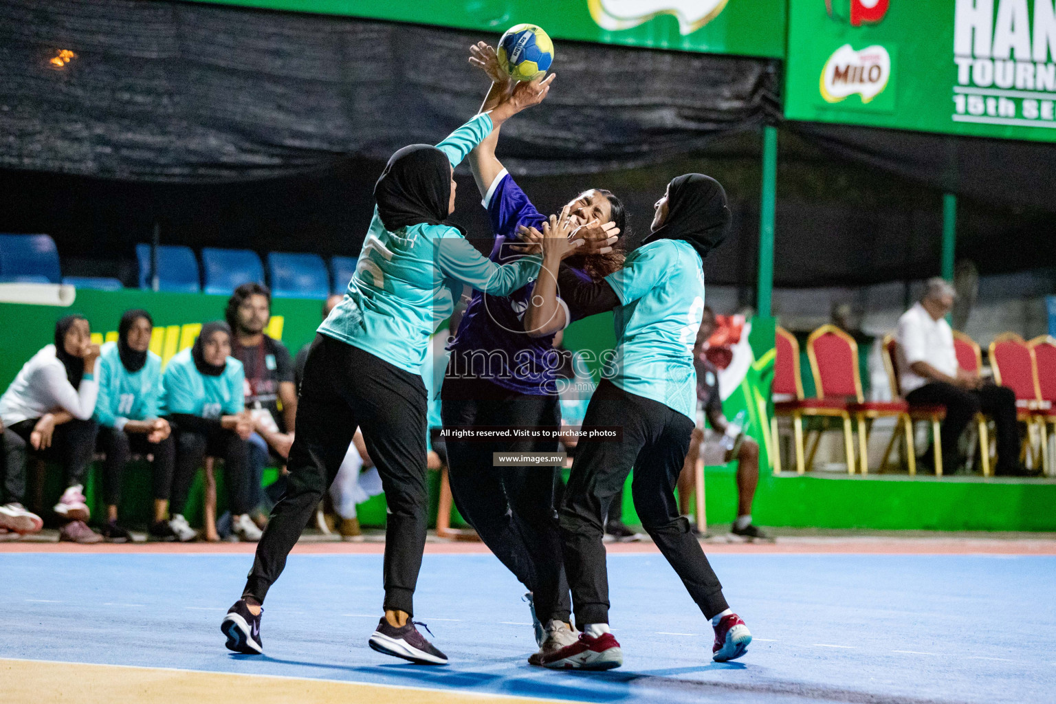 Day 8 of 7th Inter-Office/Company Handball Tournament 2023, held in Handball ground, Male', Maldives on Friday, 23rd September 2023 Photos: Hassan Simah/ Images.mv