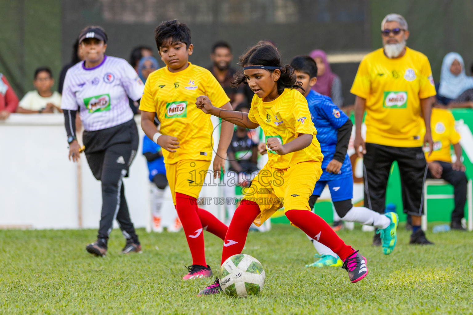 Day 1 of MILO Kids Football Fiesta was held at National Stadium in Male', Maldives on Friday, 23rd February 2024. Photos: Hassan Simah / images.mv