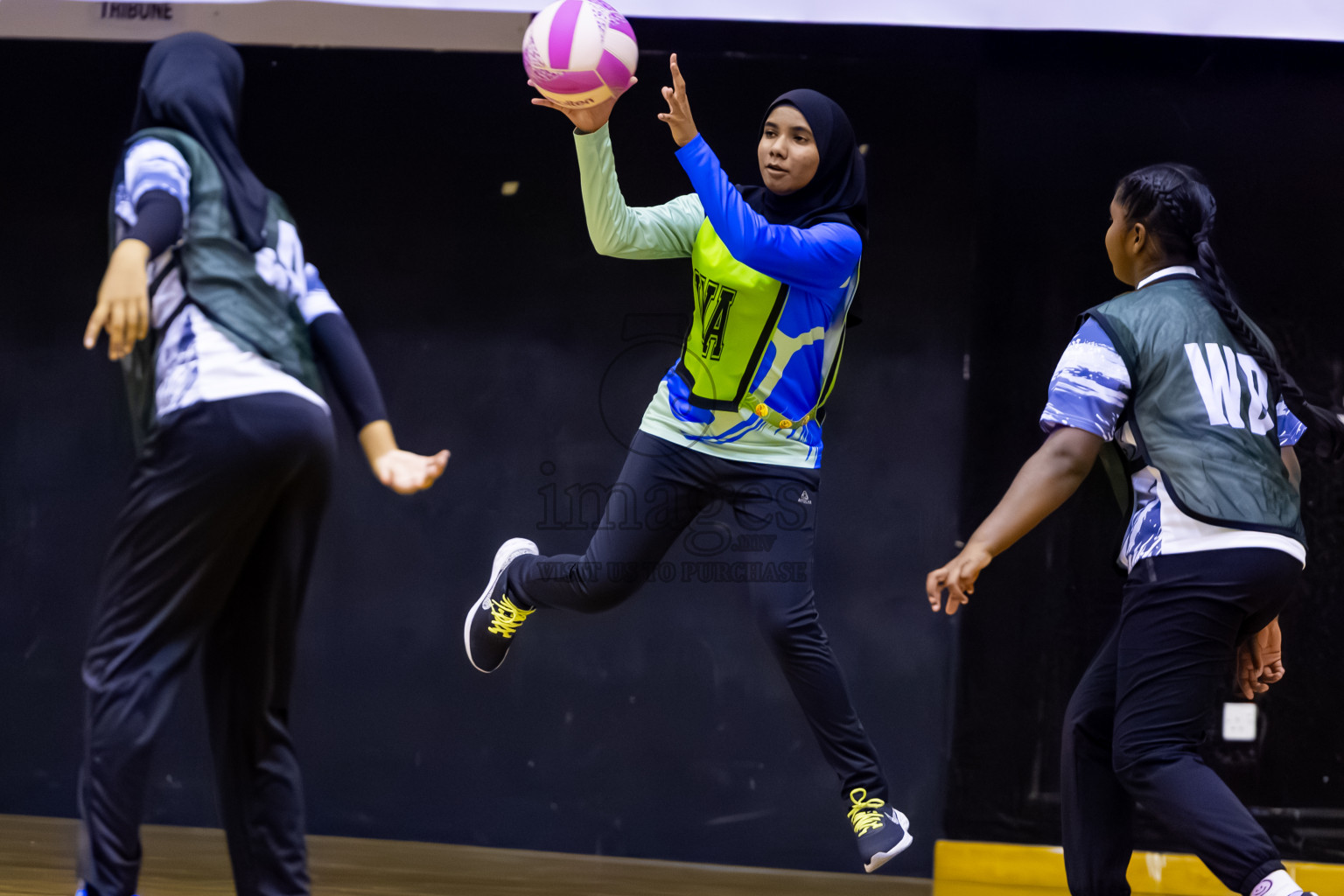 SC Skylark vs United Unity SC in Day 4 of 24th Milo Netball Association Championship held in Social Center at Male', Maldives on Thursday, 4th September 2025. Photos: Nausham Waheed / images.mv