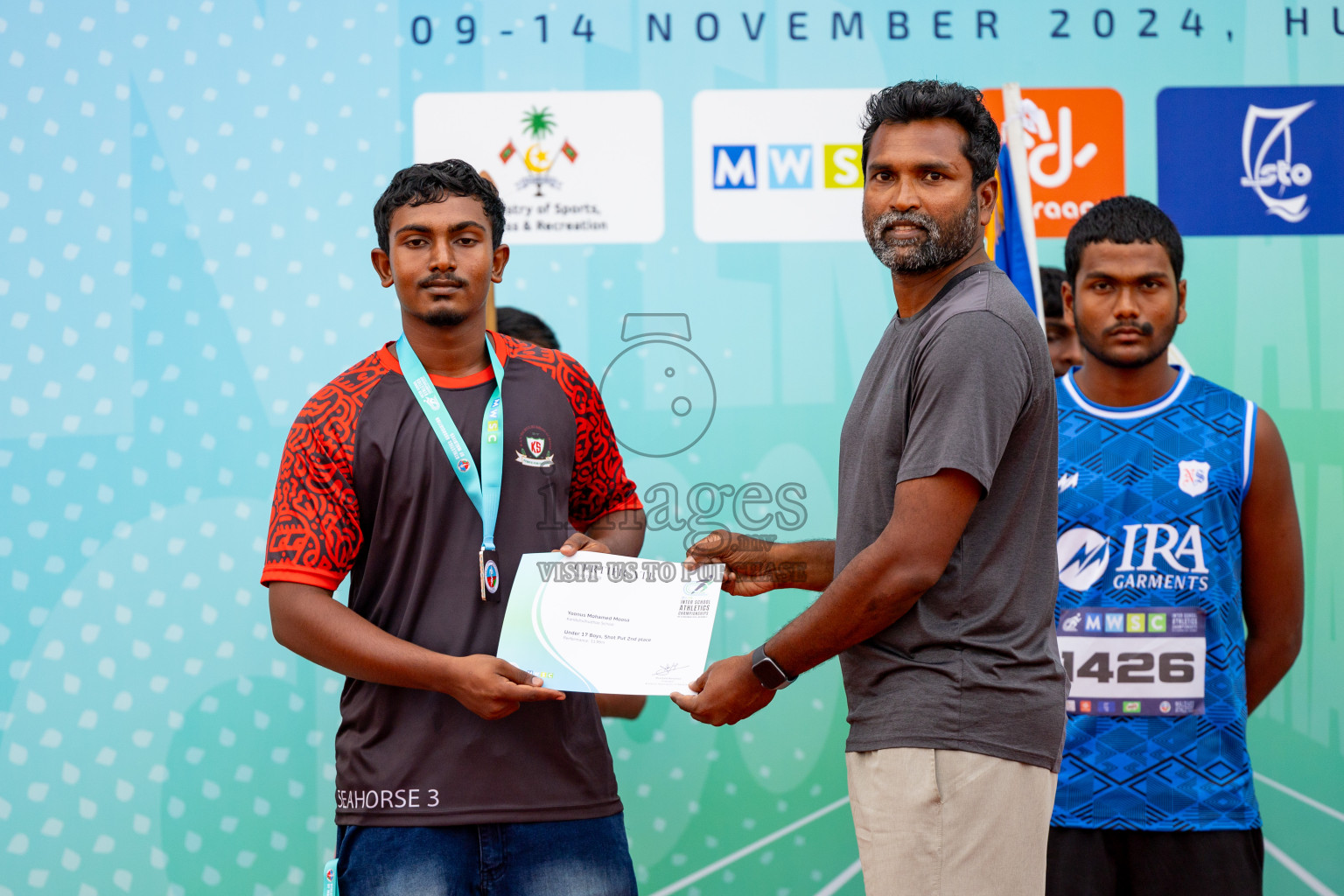 Day 2 of MWSC Interschool Athletics Championships 2024 held in Hulhumale Running Track, Hulhumale, Maldives on Sunday, 10th November 2024. 
Photos by: Hassan Simah / Images.mv