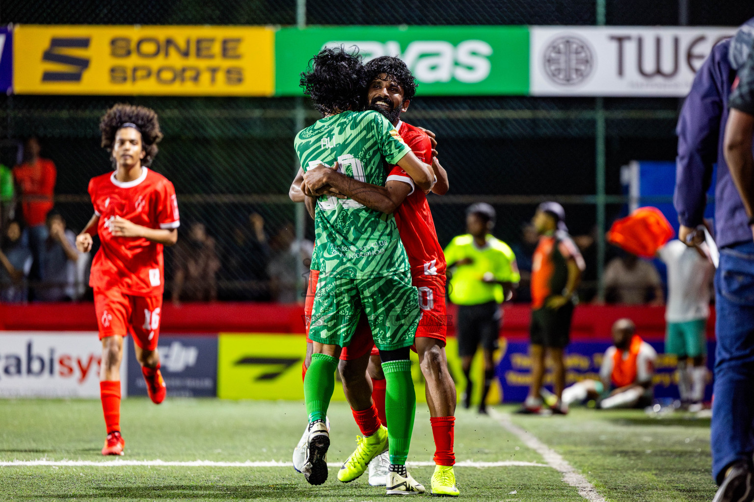 F Dharanboodhoo VS F Nilandhoo in Day 7 of Golden Futsal Challenge 2025 was held on Saturday, 11th January 2025, in Hulhumale', Maldives Photos: Nausham Waheed / images.mv