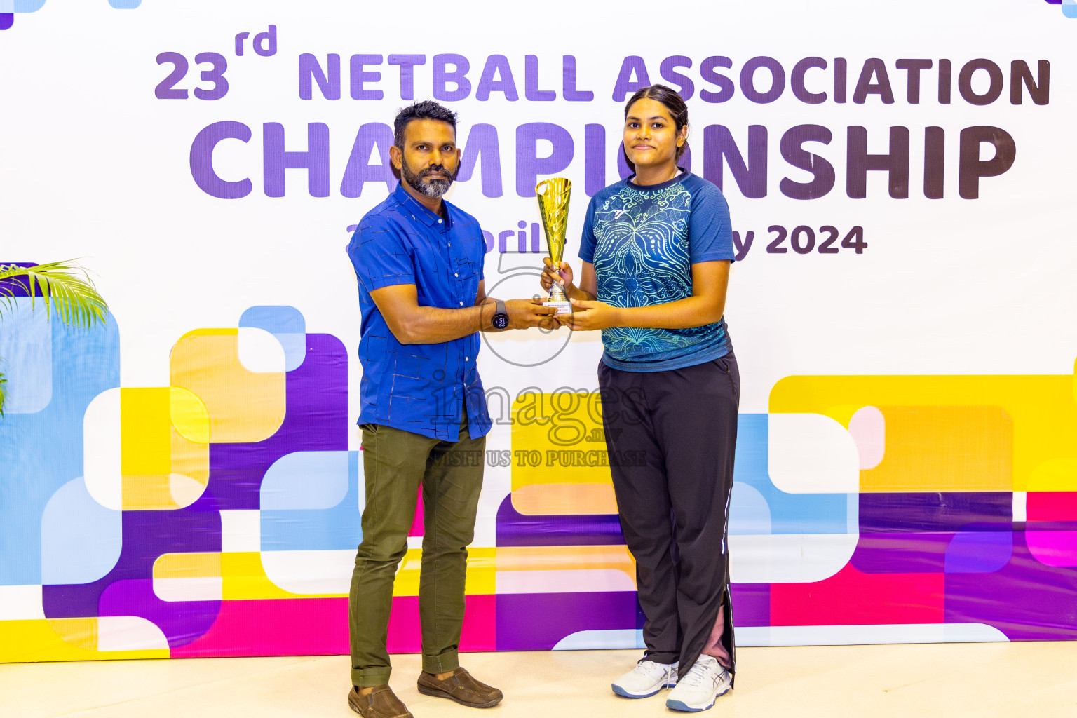 Final of 23rd Netball Association Championship was held in Social Canter at Male', Maldives on Sunday, 5th May 2024. Photos: Nausham Waheed / images.mv