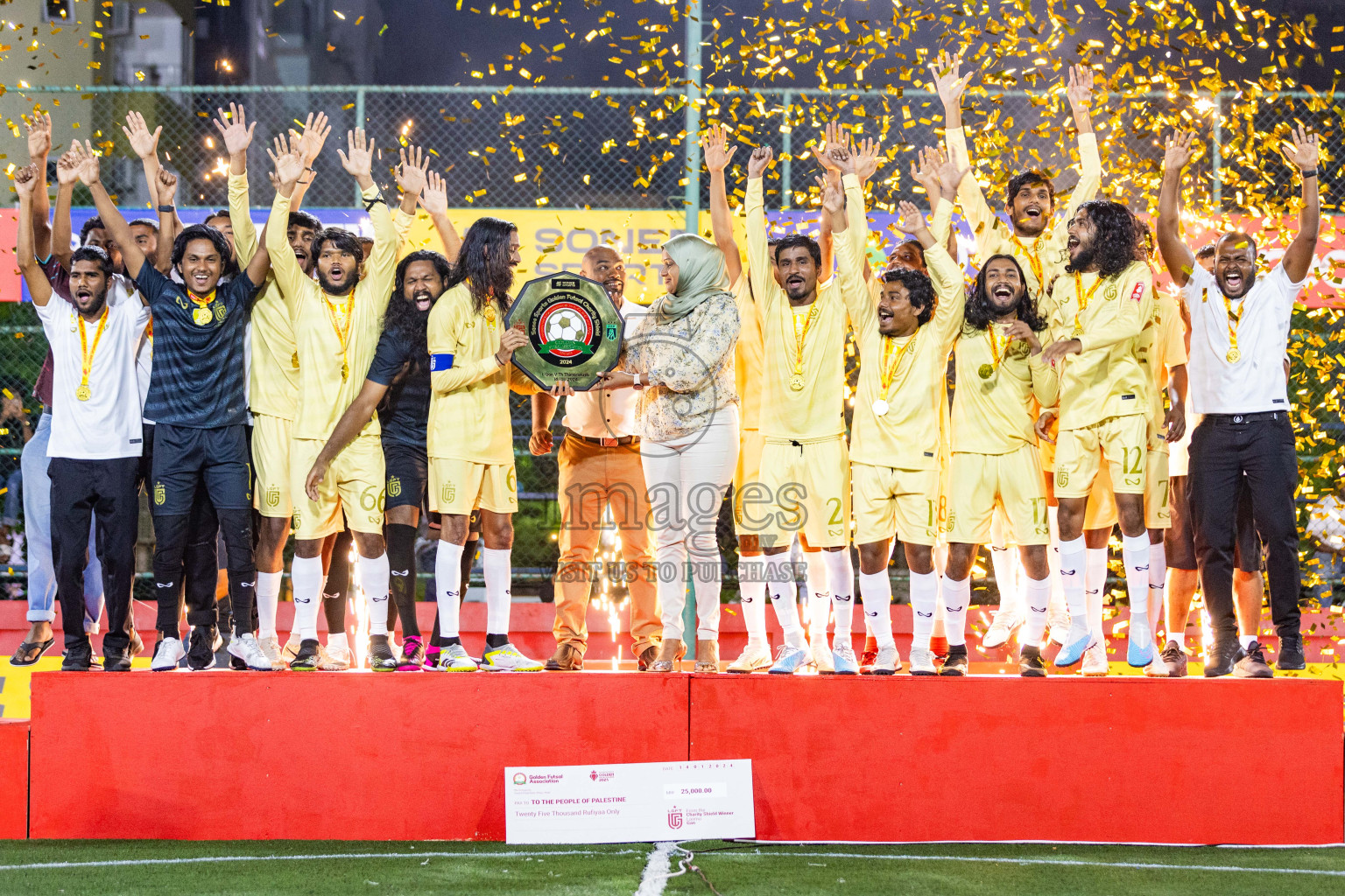 Opening of Golden Futsal Challenge 2024 with Charity Shield Match between L.Gan vs Th. Thimarafushi was held on Sunday, 14th January 2024, in Hulhumale', Maldives Photos: Nausham Waheed / images.mv