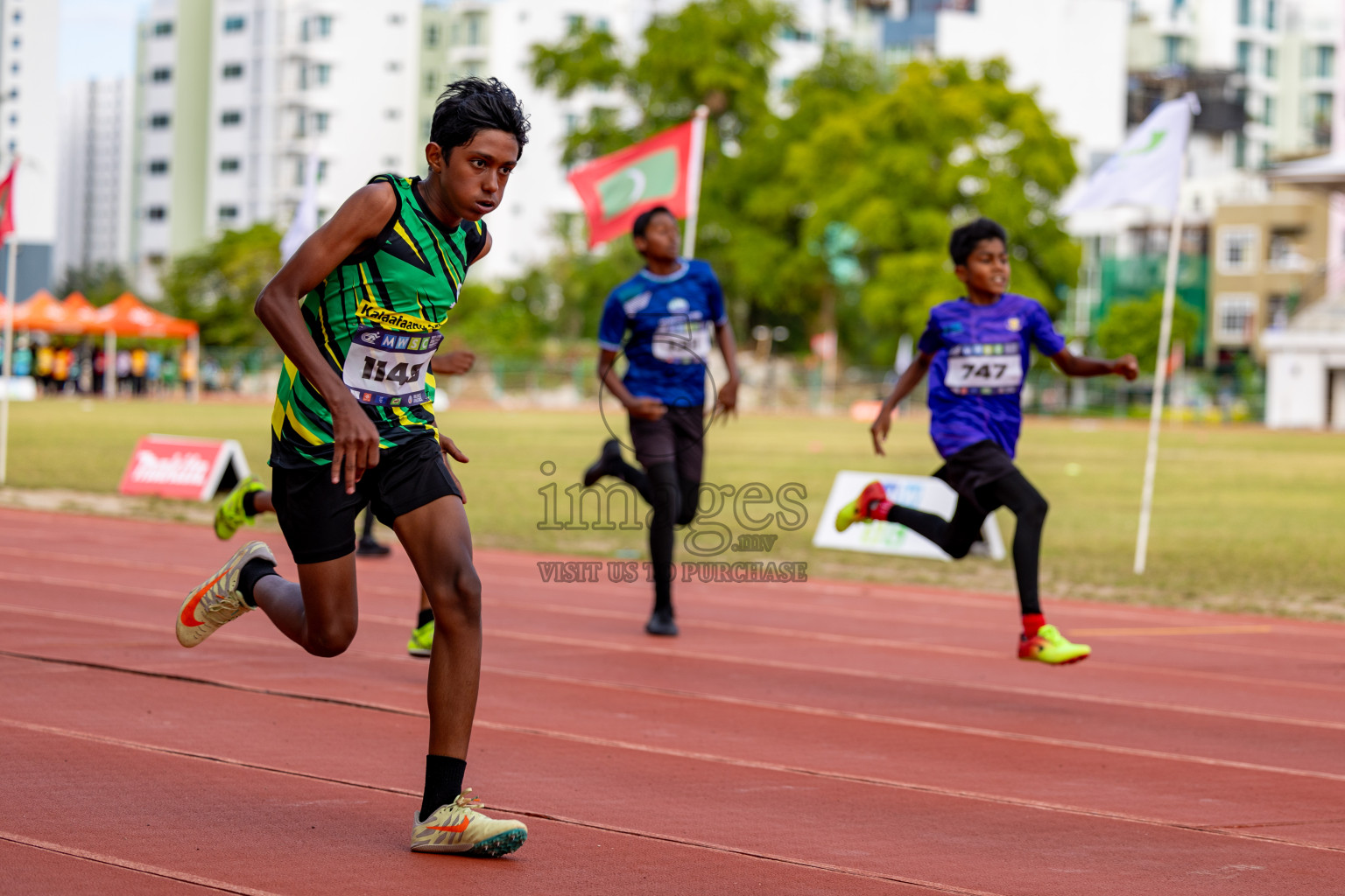 Day 2 of MWSC Interschool Athletics Championships 2024 held in Hulhumale Running Track, Hulhumale, Maldives on Sunday, 10th November 2024. 
Photos by: Hassan Simah / Images.mv