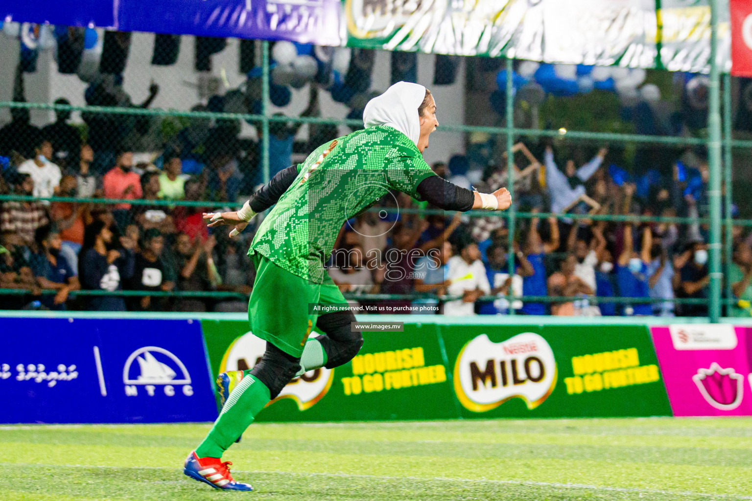 MPL vs Police Club in the Semi Finals of 18/30 Women's Futsal Fiesta 2021 held in Hulhumale, Maldives on 14th December 2021. Photos: Shuu Abdul Sattar / images.mv