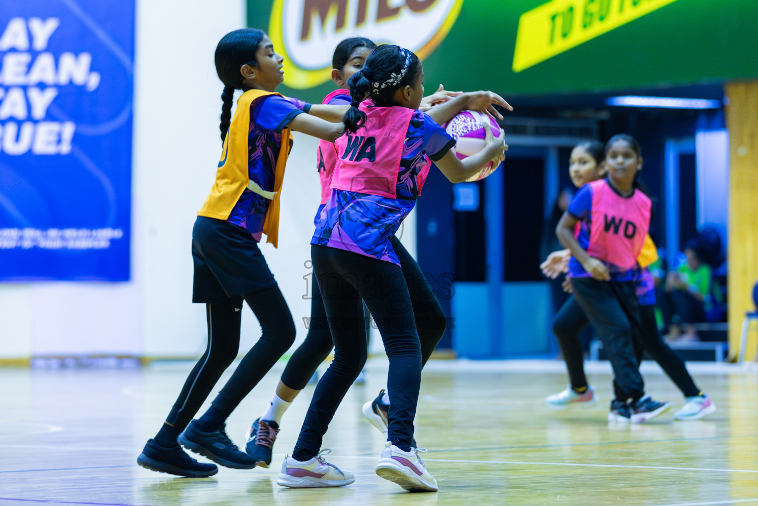 N Sports Academy B vs N Sports Academy B (U11) in Day 1 of 3rd Junior Championship - Netball association of Maldives, held at Social Center on 19th January 2025 . Photos by Shuu Abdul Sattar