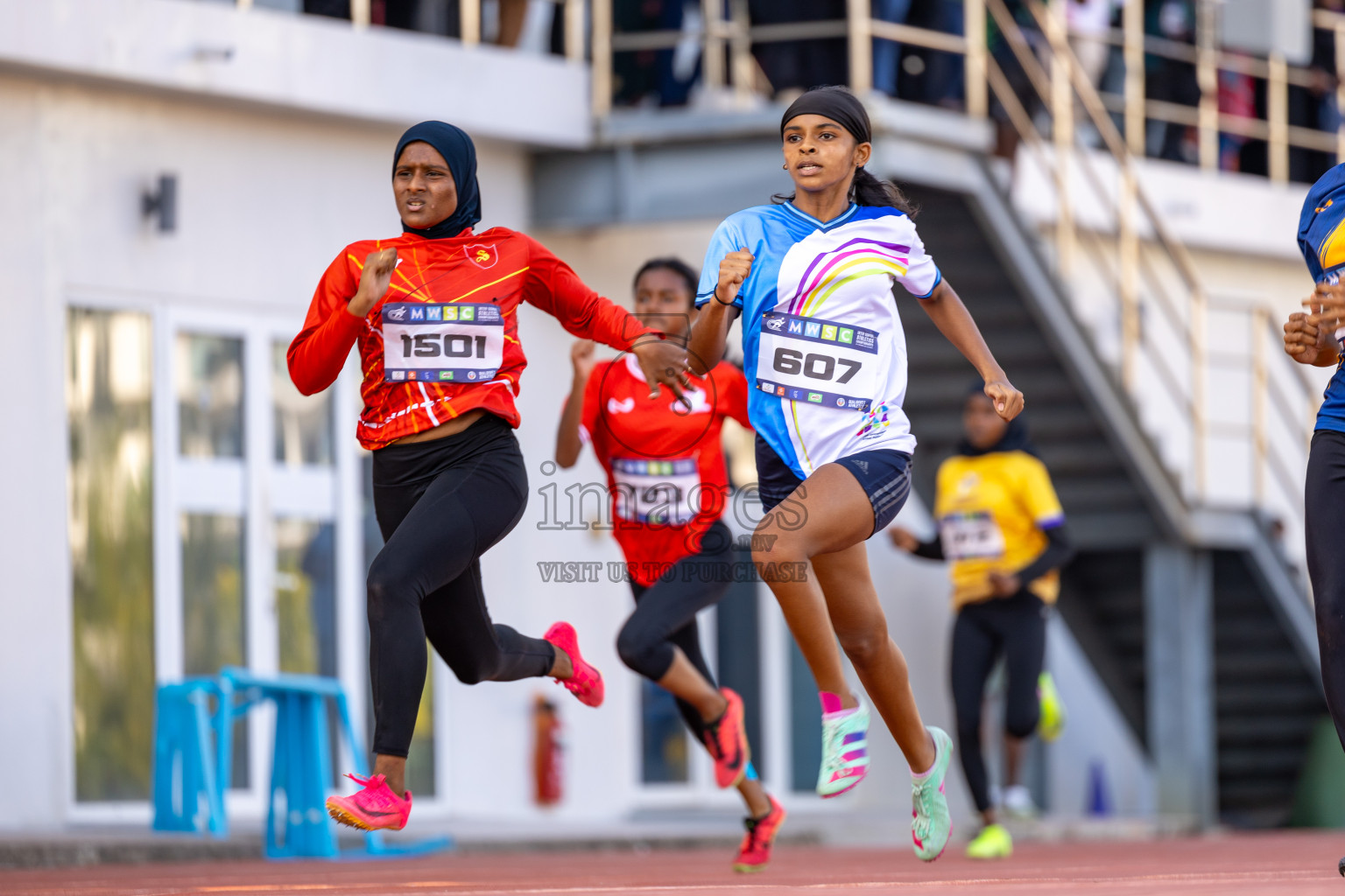 Day 4 of MWSC Interschool Athletics Championships 2024 held in Hulhumale Running Track, Hulhumale, Maldives on Tuesday, 12th November 2024. Photos by: Ismail Thoriq / Images.mv