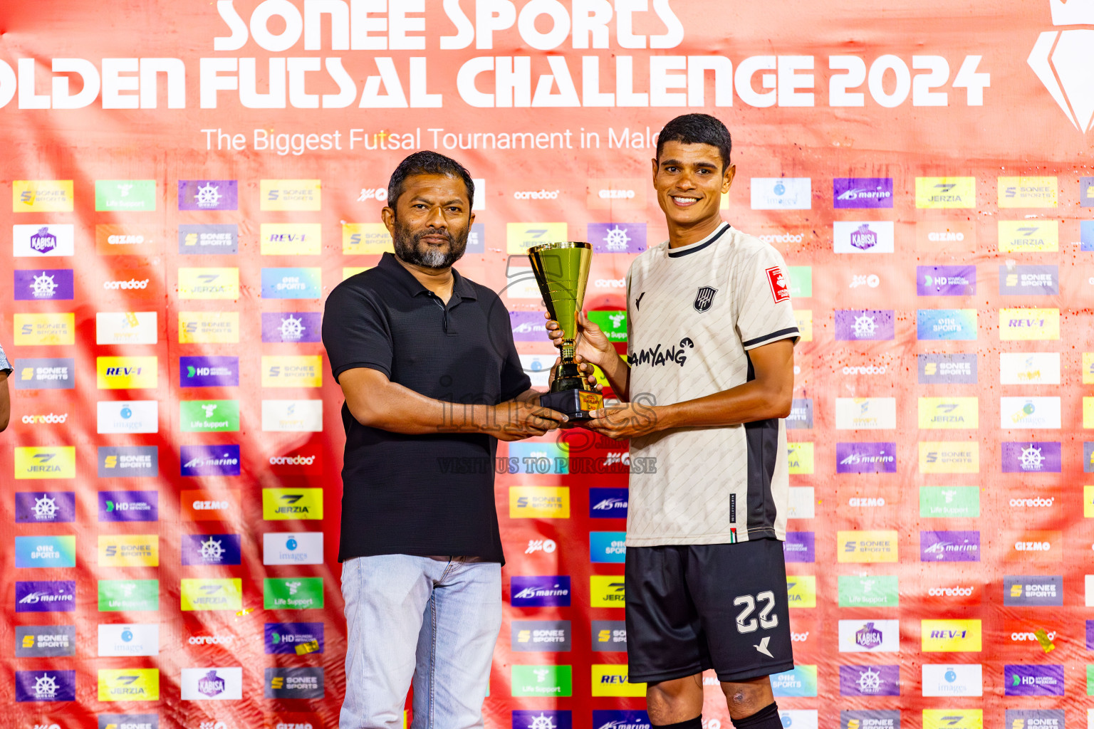 Lh Hinnavaru vs Lh Kurendhoo in Day 29 of Golden Futsal Challenge 2024 was held on Tuesday , 13th February 2024 in Hulhumale', Maldives Photos: Nausham Waheed / images.mv