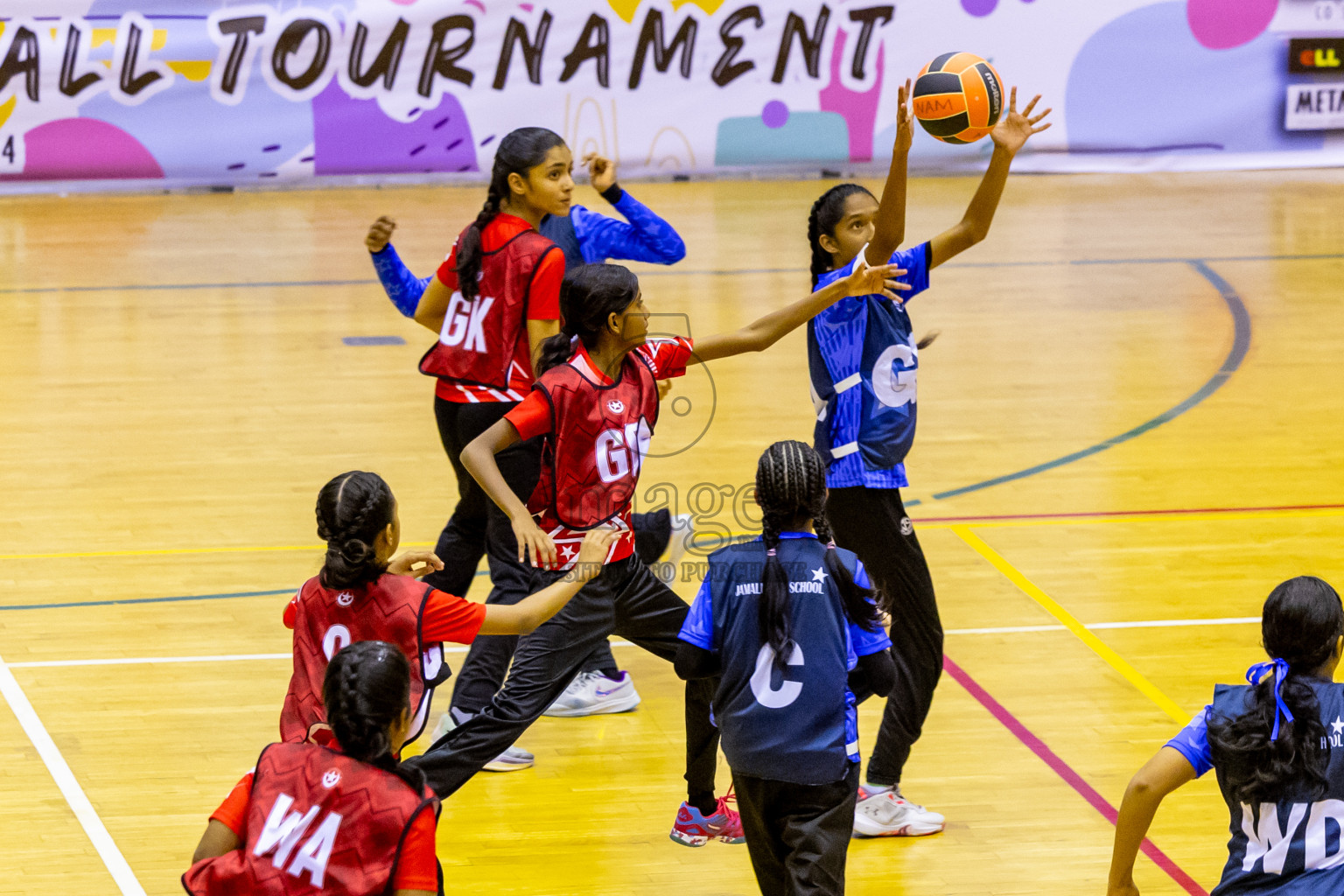 Day 9 of 25th Inter-School Netball Tournament was held in Social Center at Male', Maldives on Monday, 19th August 2024. Photos: Nausham Waheed / images.mv