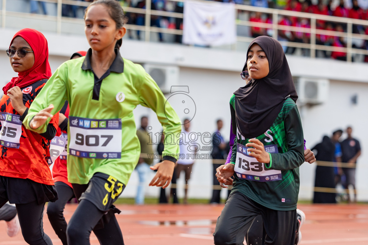 Day 1 of MWSC Interschool Athletics Championships 2024 held in Hulhumale Running Track, Hulhumale, Maldives on Saturday, 9th November 2024. 
Photos by: Ismail Thoriq, Hassan Simah / Images.mv