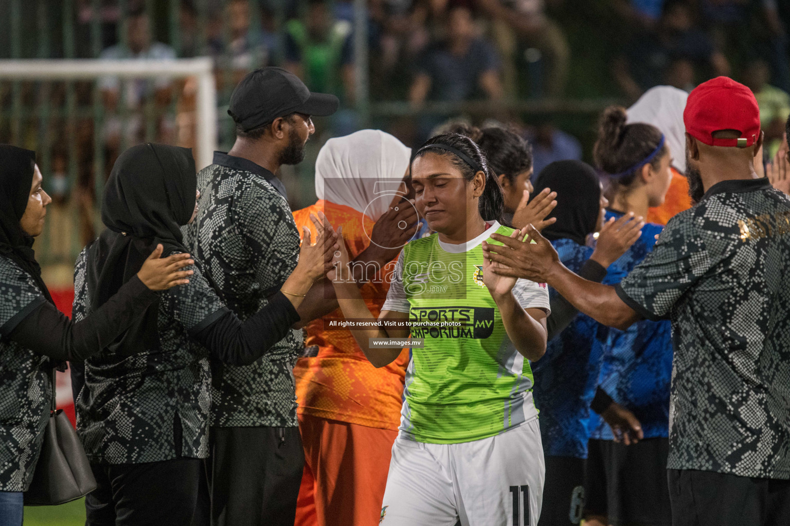 Ports Limited vs WAMCO - in the Finals 18/30 Women's Futsal Fiesta 2021 held in Hulhumale, Maldives on 18 December 2021. Photos by Nausham Waheed & Shuu Abdul Sattar