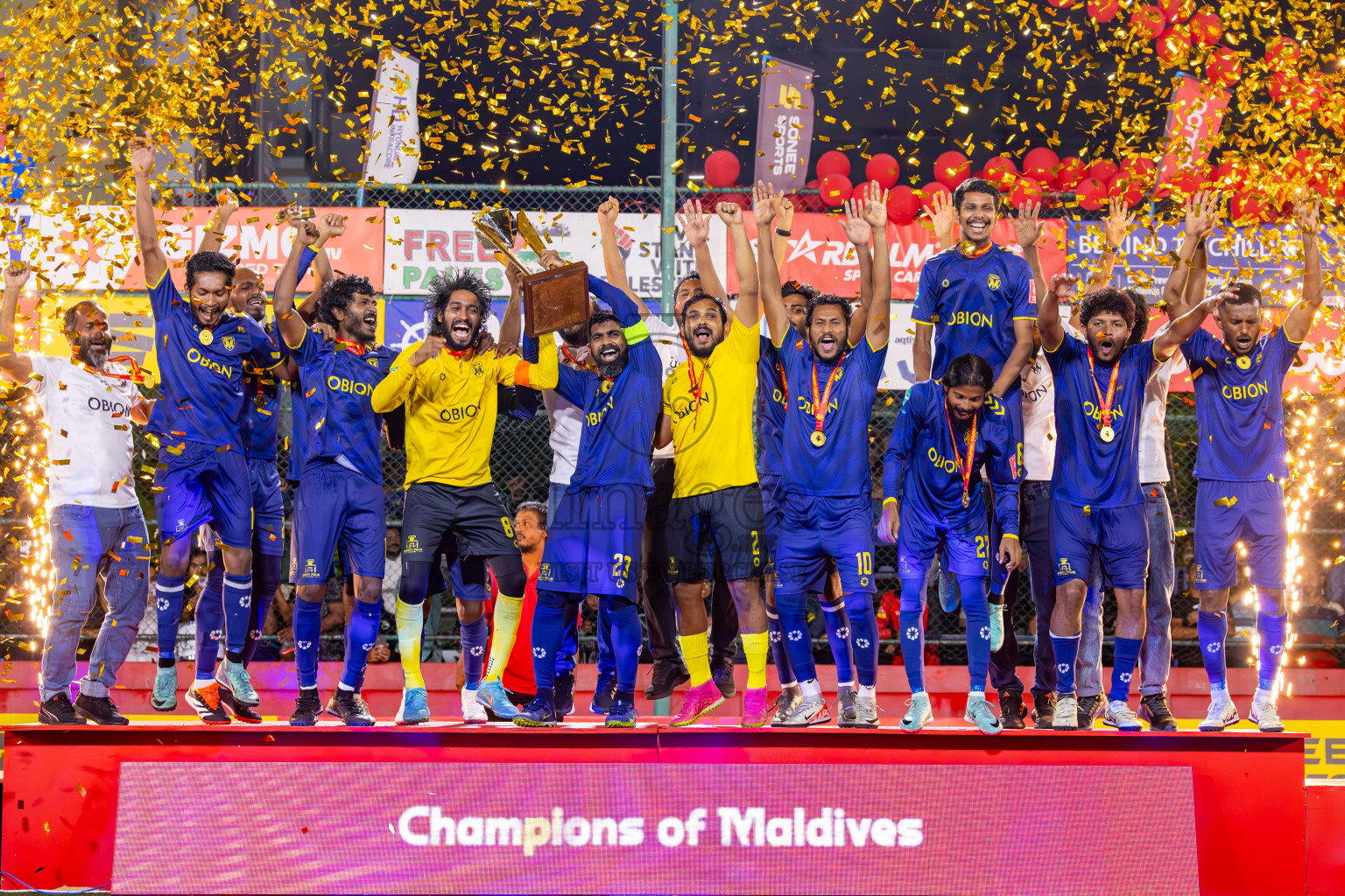 B Eydhafushi vs L Gan in the Final of Golden Futsal Challenge 2024 was held on Thursday, 7th March 2024, in Hulhumale', Maldives 
Photos: Ismail Thoriq / images.mv