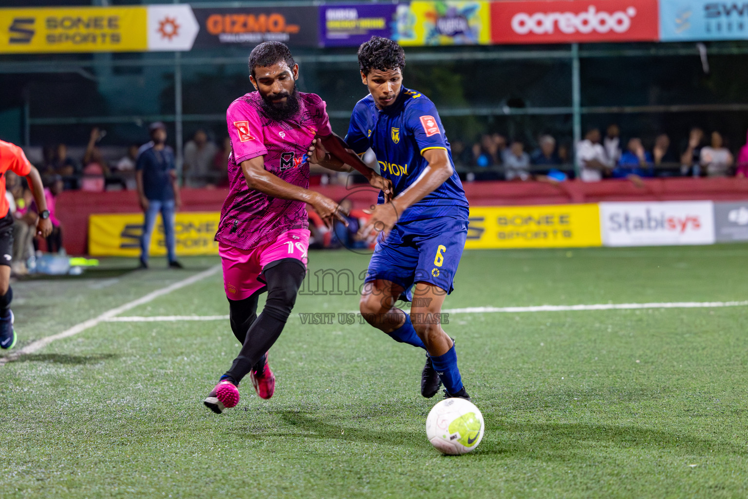 Maafannu VS B. Eydhafushi in Round of 16 on Day 40 of Golden Futsal Challenge 2024 which was held on Tuesday, 27th February 2024, in Hulhumale', Maldives Photos: Hassan Simah / images.mv