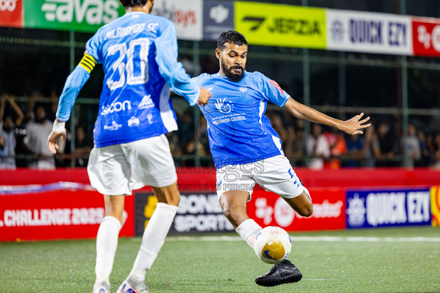 Sh Kanditheemu vs Sh Milandhoo in Day 11 of Golden Futsal Challenge 2025 was held on Wednesday, 15th January 2025, in Hulhumale', Maldives Photos: Nausham Waheed / images.mv