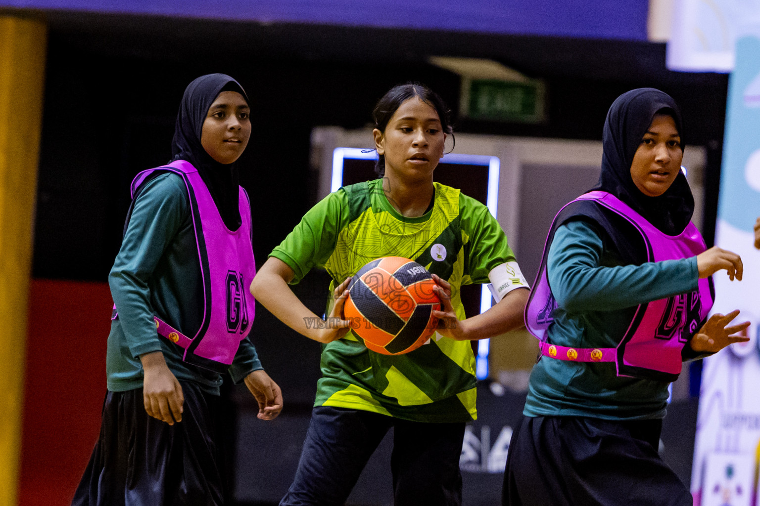 Day 11 of 25th Inter-School Netball Tournament was held in Social Center at Male', Maldives on Wednesday, 21st August 2024. Photos: Nausham Waheed / images.mv