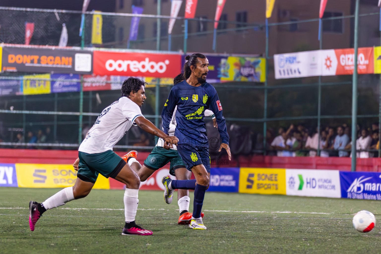 L Maabaidhoo vs L Gan in Day 16 of Golden Futsal Challenge 2024 was held on Tuesday, 30th January 2024, in Hulhumale', Maldives Photos: Ismail Thoriq / images.mv