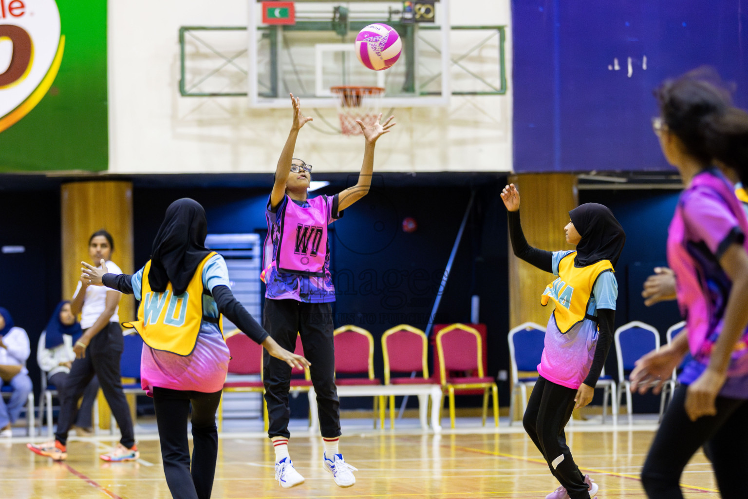 Sports academy A vs Netkids C (U13) in Day 1 of 3rd Junior Championship - Netball association of Maldives, held at Social Center on 19th January 2025 . Photos by Shuu Abdul Sattar / Images.mv
