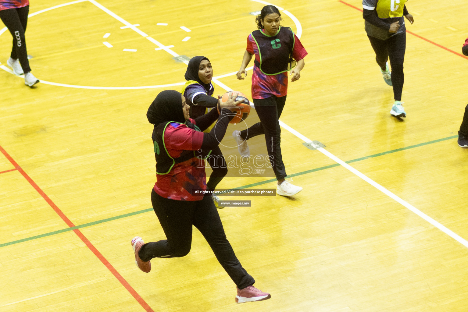 Sports Club Skylark vs United Unity Sports Club in the Milo National Netball Tournament 2022 on 19 July 2022, held in Social Center, Male', Maldives. Photographer: Shuu / Images.mv