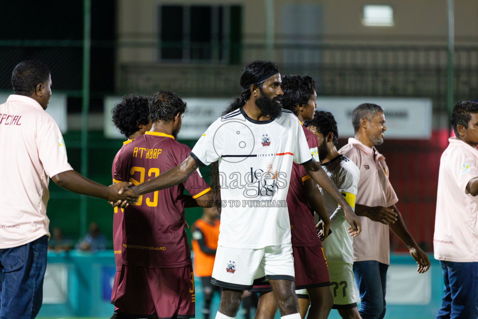Ifhaams vs Comienzo fc in Semi Finals of Laamehi Dhiggaru Ekuveri Futsal Challenge 2025 was held on Sunday, 27th July 2025, at Dhiggaru Futsal Ground, Dhiggaru, Maldives Photos: Areef Adam / images.mv