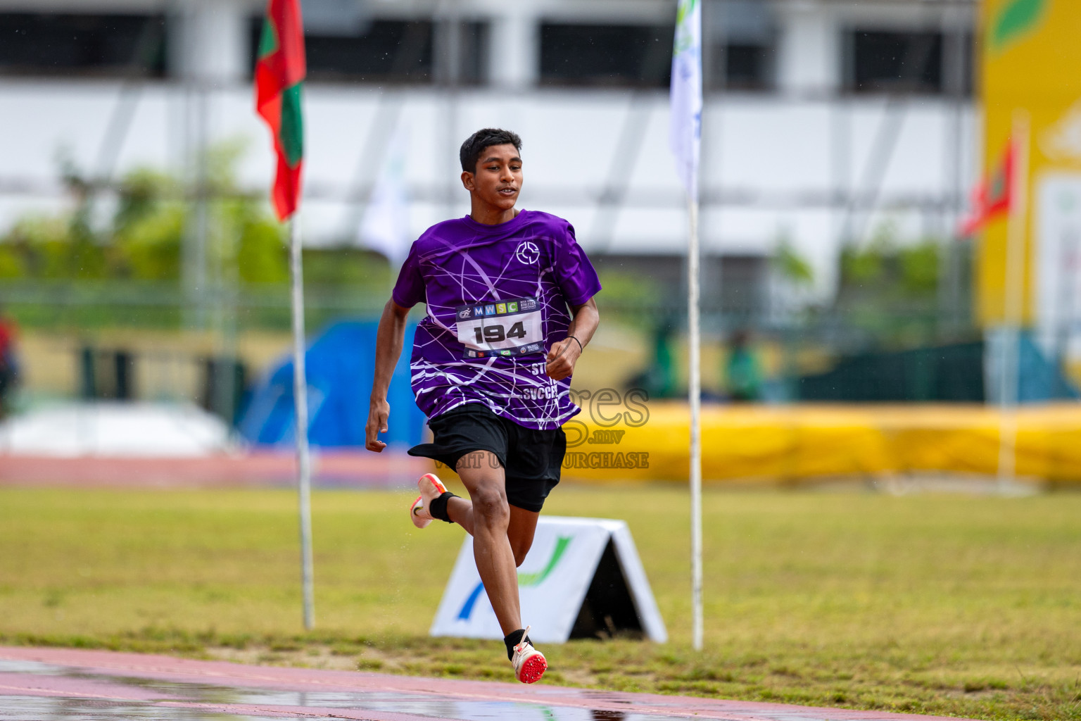 Day 1 of MWSC Interschool Athletics Championships 2024 held in Hulhumale Running Track, Hulhumale, Maldives on Saturday, 9th November 2024. 
Photos by: Ismail Thoriq / images.mv