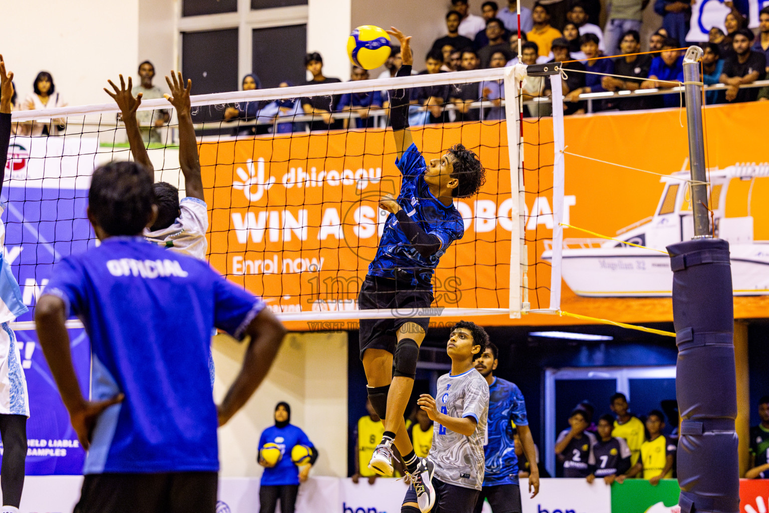 Finals of Interschool Volleyball Tournament 2024 was held in Social Center at Male', Maldives on Friday, 6th December 2024. Photos: Nausham Waheed / images.mv