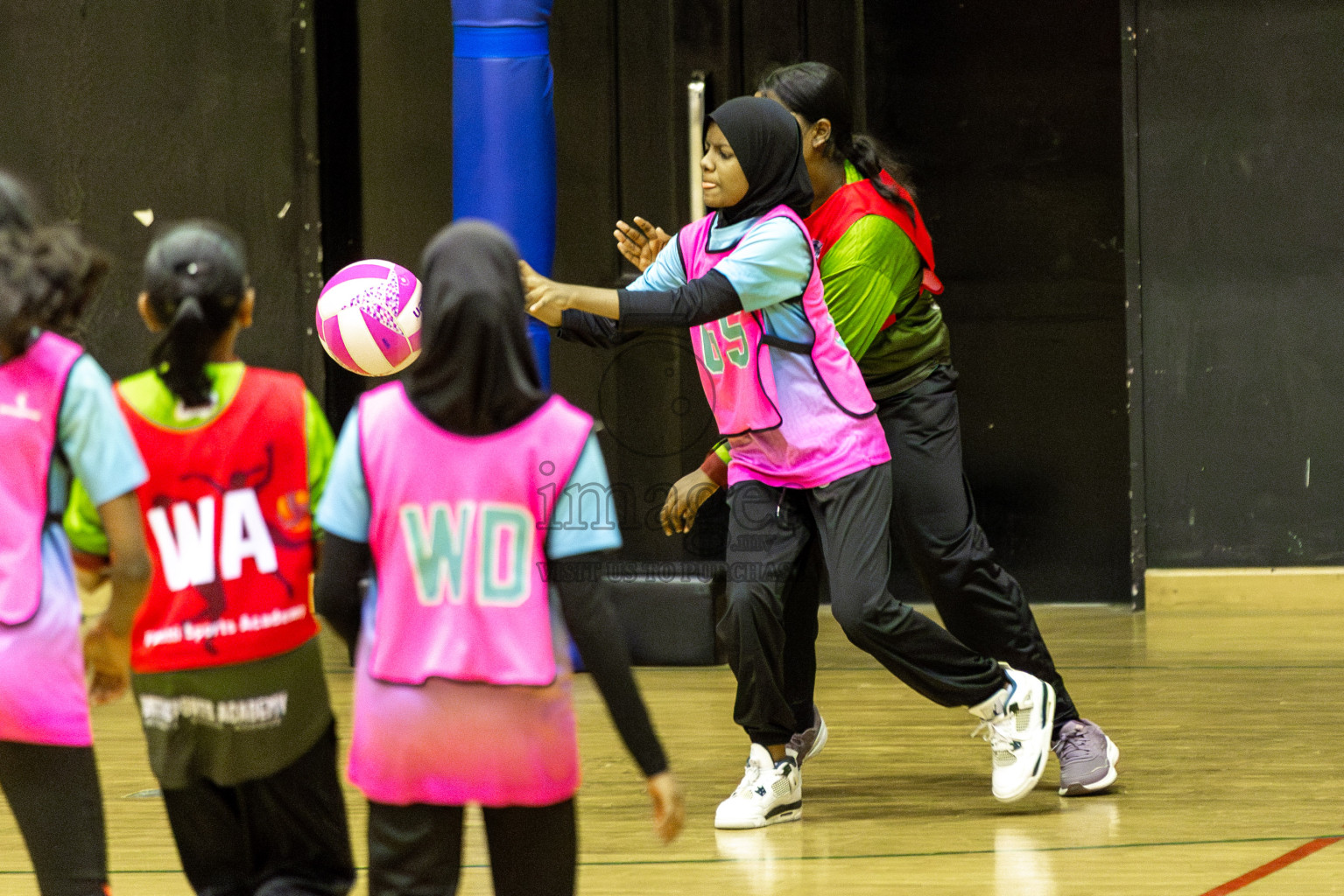 Netkids C vs Fionti Academy A in Day 5 of 3rd Netball Junior Championship, held at Social Center on Thursday 23rd January 2025 . Photos: Shuu Abdul Sattar / images.mv