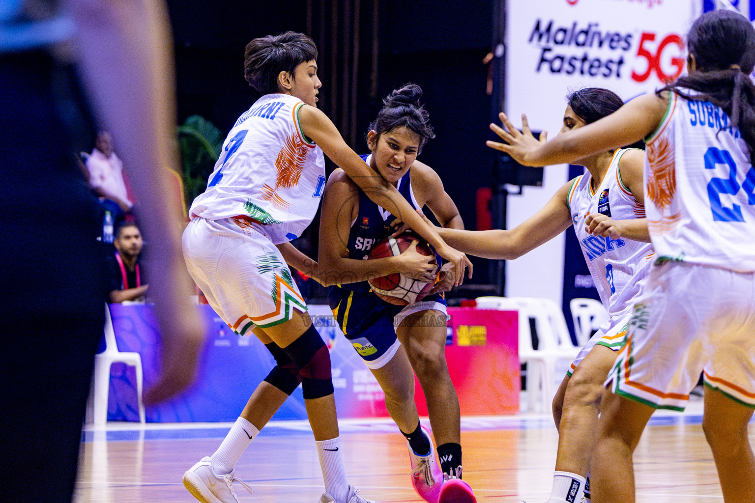 India vs SriLanka in Day 1 of Under 16 Woman's Asian Cup SABA Qualifiers 2025 was held in Social Center, Male', Maldives on 12th June 2025. Photos: Nausham Waheed / images.mv