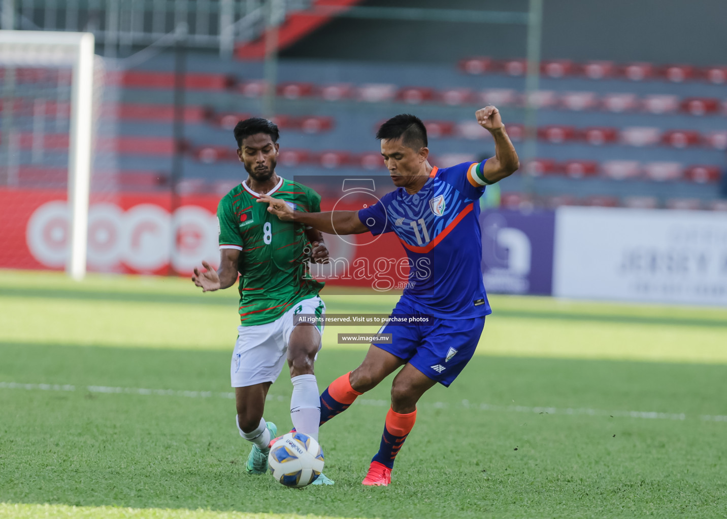 Bangladesh vs India in SAFF Championship 2021 held on 1st October 2021 in Galolhu National Stadium, Male', Maldives