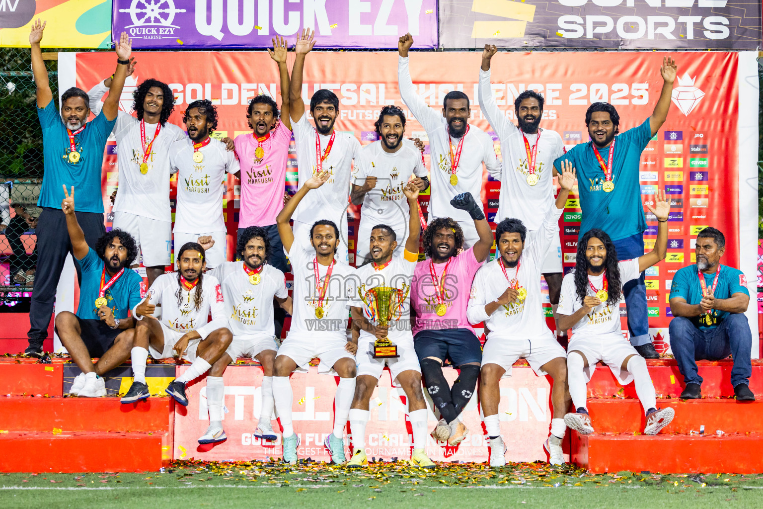 K Maafushi vs K Kaashidhoo in Kaafu Atoll Finals Day 27 of Golden Futsal Challenge 2025 was held on Friday , 31st January 2025, in Hulhumale', Maldives. Photos: Nausham Waheed / images.mv