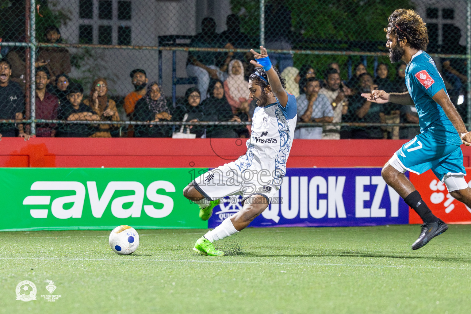 V. Fulidhoo vs V. Felidhoo in Day 12 of Golden Futsal Challenge 2025 was held on Thursday, 16th January 2025, in Hulhumale', Maldives Photos: Mohamed Mahfooz Moosa / images.mv