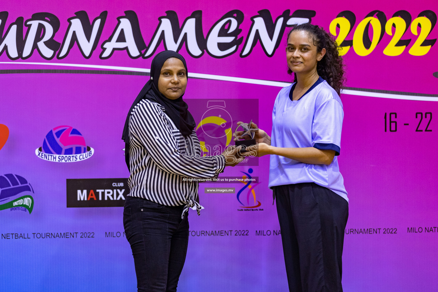 Sports Club Skylark vs Vyansa in the Milo National Netball Tournament 2022 on 17 July 2022, held in Social Center, Male', Maldives. 
Photographer: Hassan Simah / Images.mv