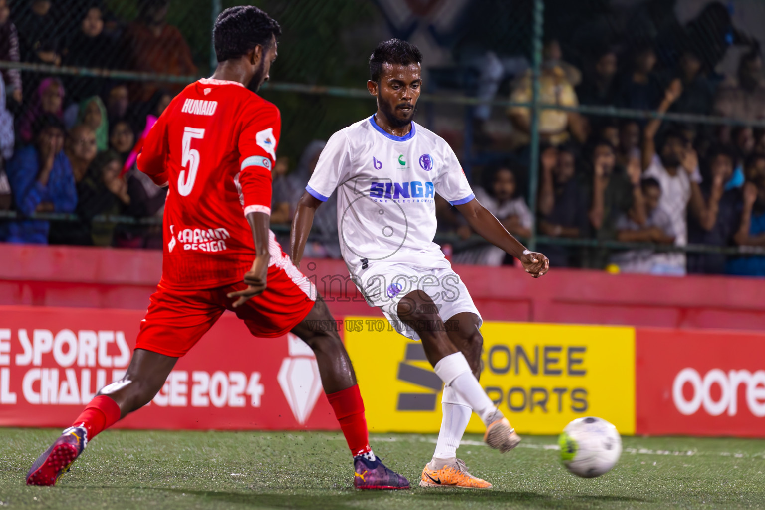 HA Ihavandhoo vs HA Maarandhoo in Day 9 of Golden Futsal Challenge 2024 was held on Tuesday, 23rd January 2024, in Hulhumale', Maldives
Photos: Ismail Thoriq / images.mv