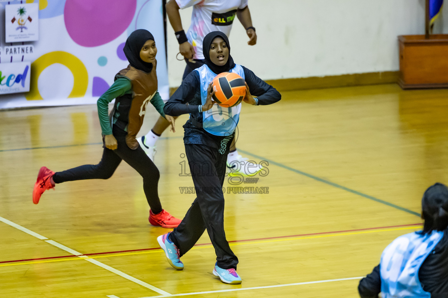 Day 12 of 25th Inter-School Netball Tournament was held in Social Center at Male', Maldives on Thursday, 22nd August 2024.